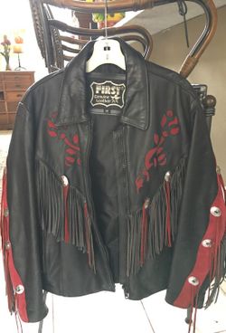 Ladies matching leather jacket and vest - great condition
