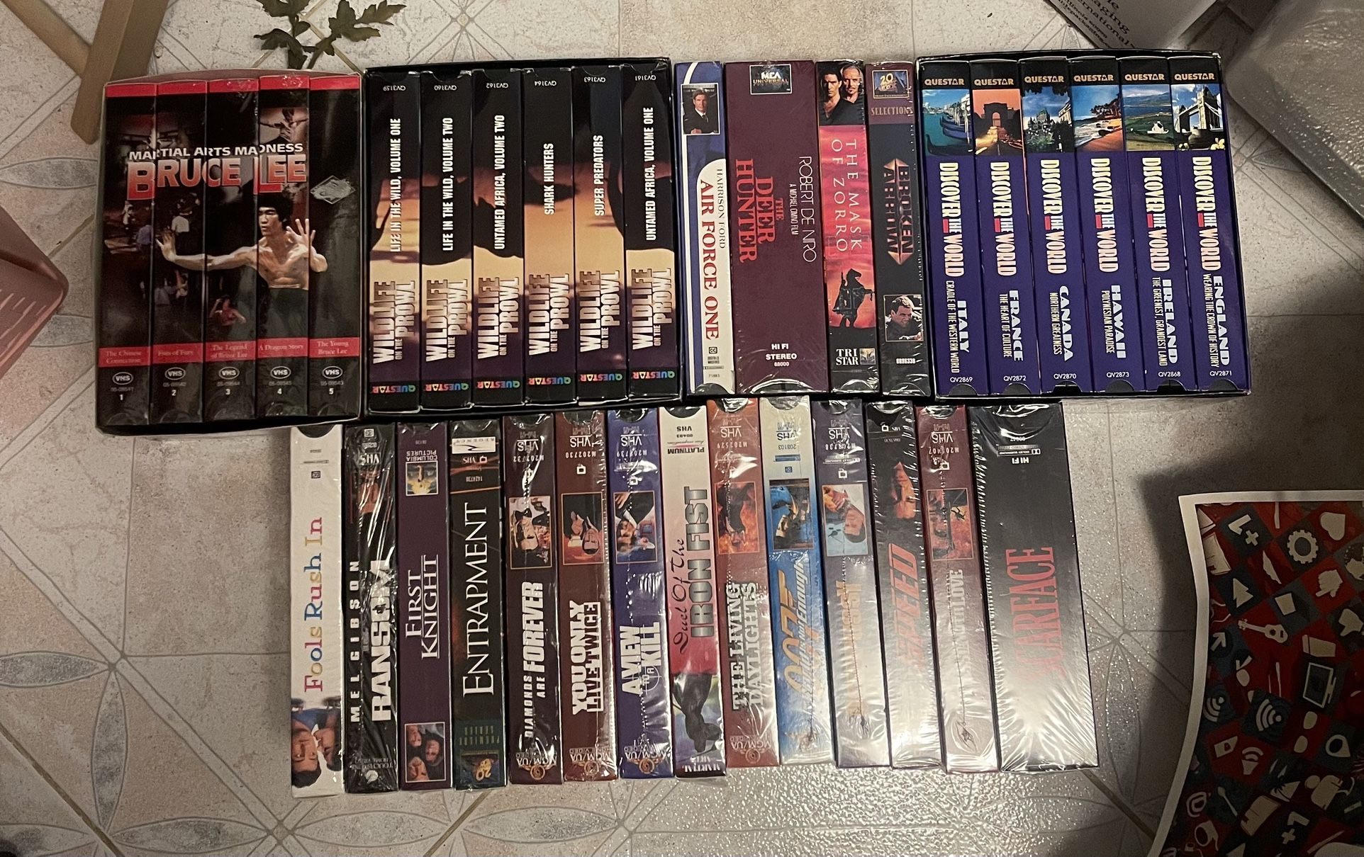 📼 Vintage VHS Collection – Martial Arts, Action, Bruce Lee, De Niro – Mostly SEALED!