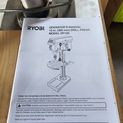 Ryobi 12in Bench Drill Press W/RollingCabinet Stand