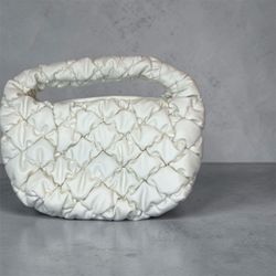 White Quilted Puffy Mini Handbag