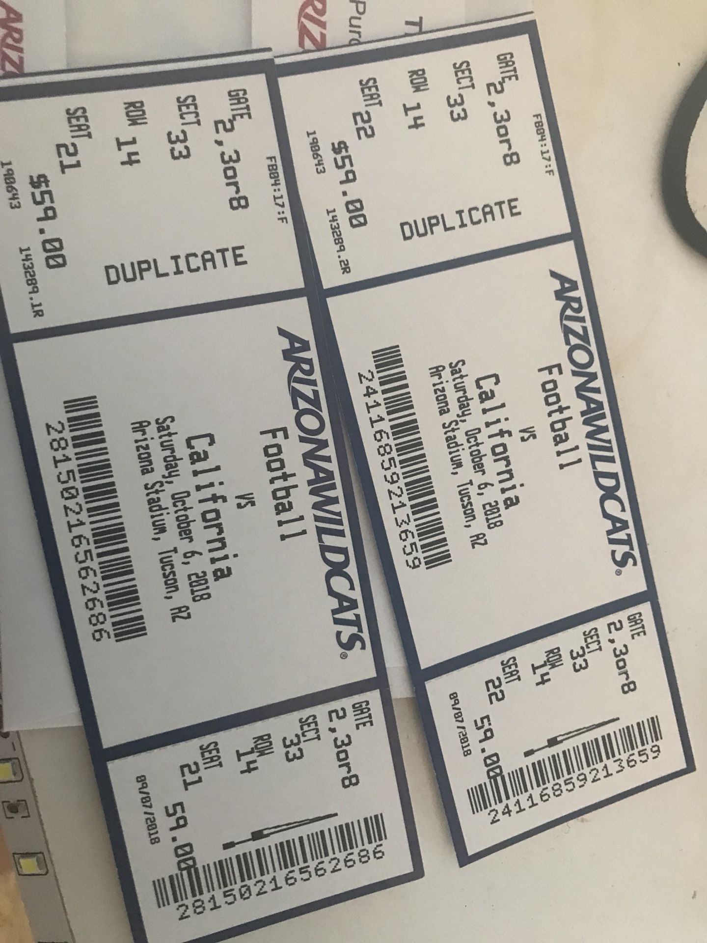 Uofa football tickets