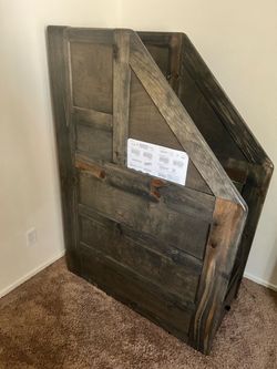Rustic Wood Headboard with Angled Design