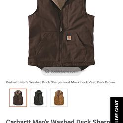 Carhartt Men New Size Large Dark Brown Vest 