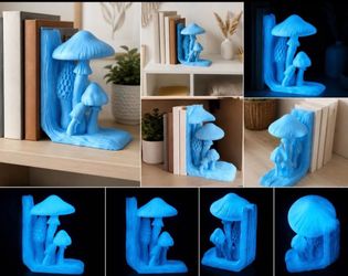 Glow in the dark mushroom bookend