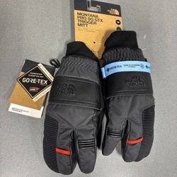 THE NORTH FACE MONTANA PRO SG GORE-TEX BLACK TRIGGER MITTS SIZE X-SMALL
