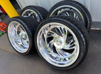 FORD AND CHEVY 4 LUG -NEW 20x11 polished wheels with atturo tires
