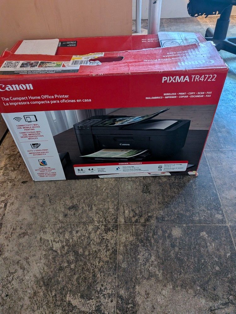 Pixma Tr4722 Printer Practically New With Box