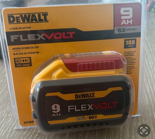 DeWalt New 9ah Battery Flex Volt 60v-20v