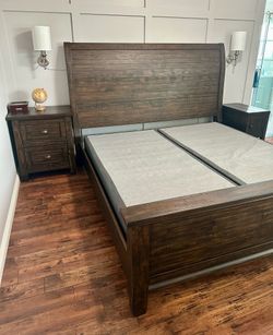 Ashley Bed frame King Size and side tables