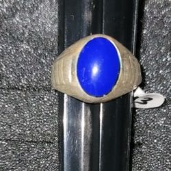 Men's Vintage Sterling silver Lapis ring Size 13