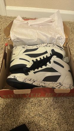 Puma High-Top Sneakers White Black Marble