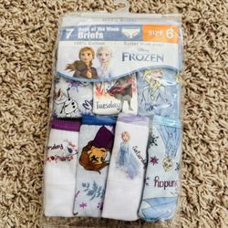 Frozen Disney Elsa Anna New Size 6 Girl Briefs Panties 100% Cotton 