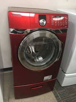 SAMSUNG FRONT LOAD WASHER ON PEDESTAL