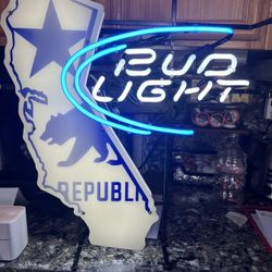 Vintage Bud Light Republic California Bear Neon Sign
