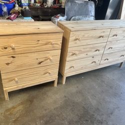 2 IKEA Tarva Dressers 6 Drawer And 3 Drawer 