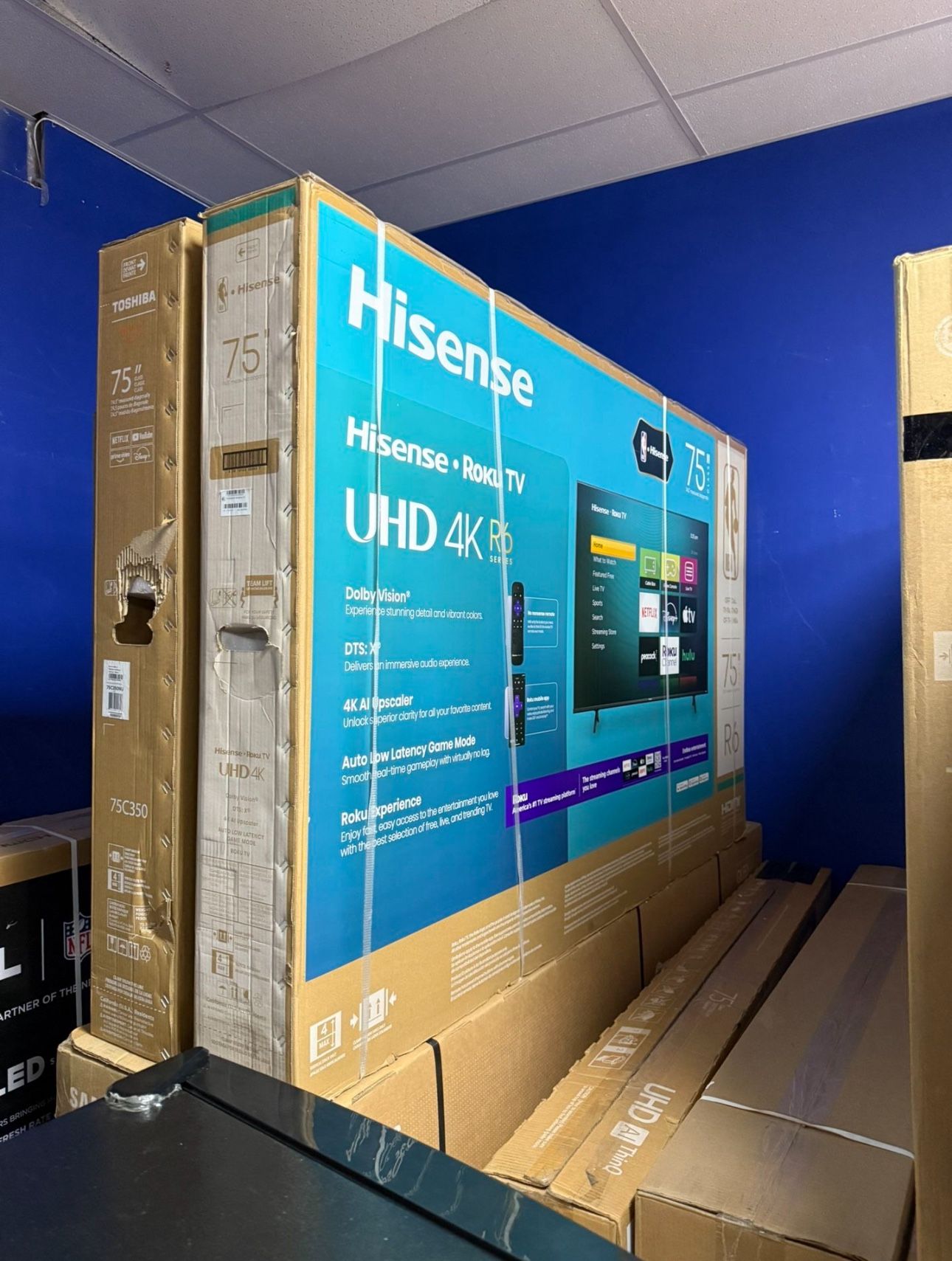 75” Hisense Roku R6 Smart Roku Tv 