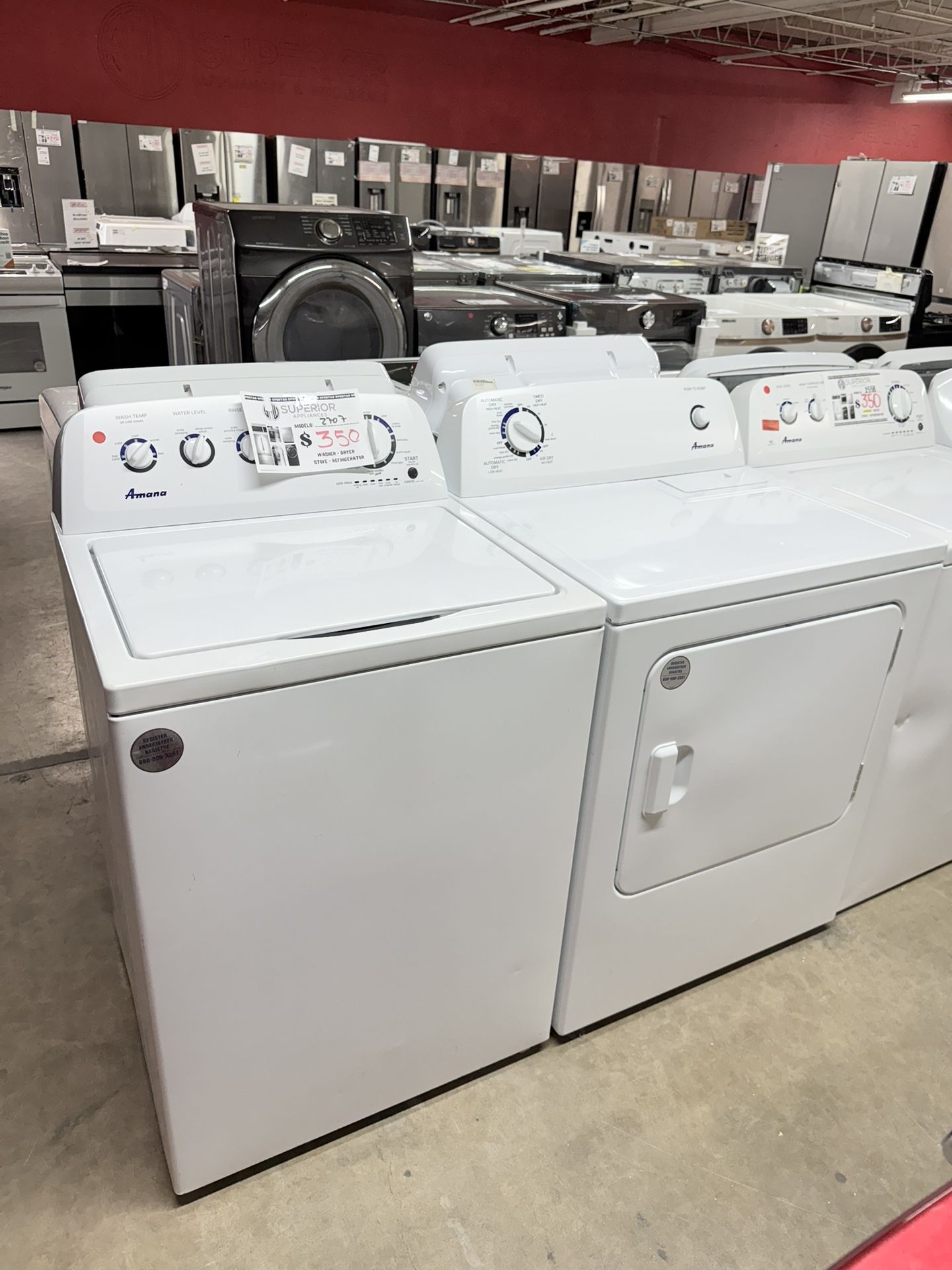 AMANA WASHER AND DRYER SET