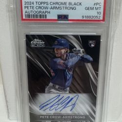 2024 Topps Chrome Black Pete Crow-Armstrong Auto #CBA-PC Cubs PSA 10