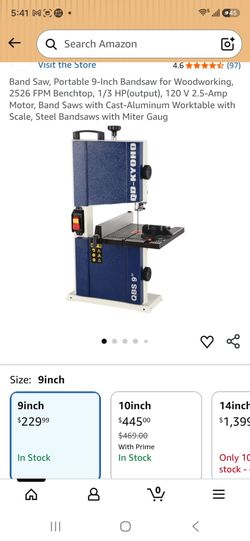 9" band table saw portable