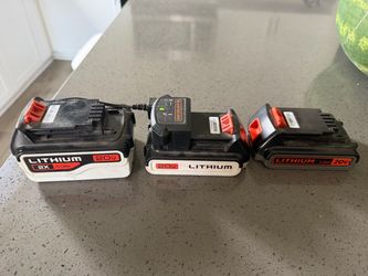 Black+Decker 20V Lithium Battery Bundle with Charger