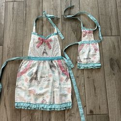 Paris/ Eiffel Tower Apron Doll/big Girl Set  