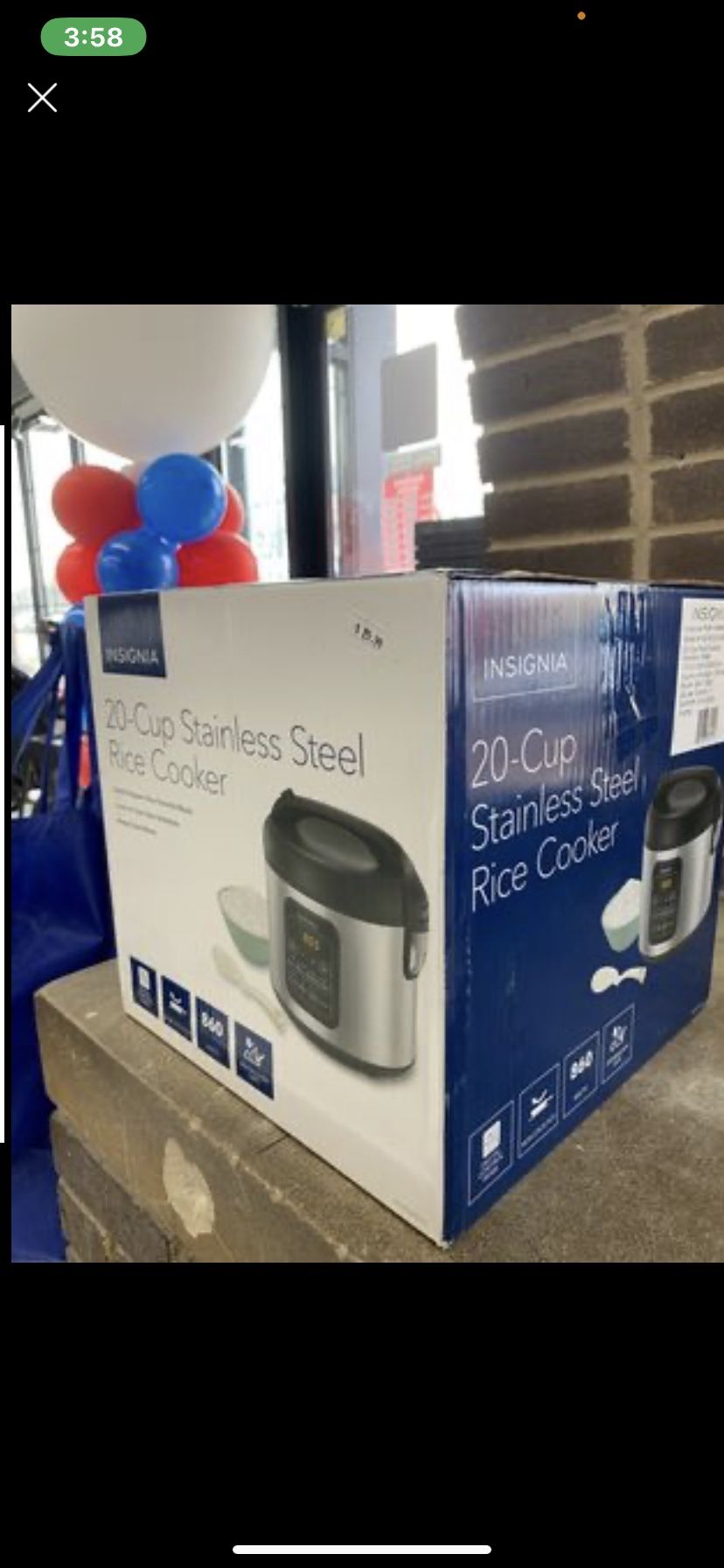 Insignia 20Cup Rice Cooker and Steamer Stainless Steel for Sale in Garden City, MI OfferUp