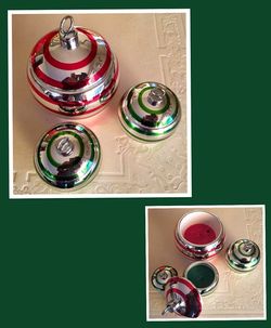Set of Three Christmas Ball Candle Holders