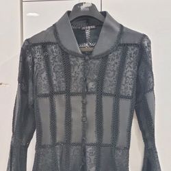Jihong unique ladies women Jacket Genuine leather Lazer print cut with Black LACE inserts Fitted Flared at waist to bottom Made in Turkey Genuine le