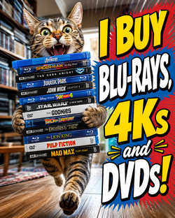 I buy Blu-Rays, 4ks, and DVDs.