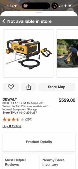 DeWalt 3000 PSI Electric Pressure Washer