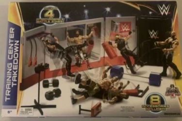 wwe mattel training center gym takedown set kmart ex brand new