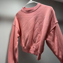 Cropped Mauve Crewneck Athletic Gym Sweatshirt - Size Small