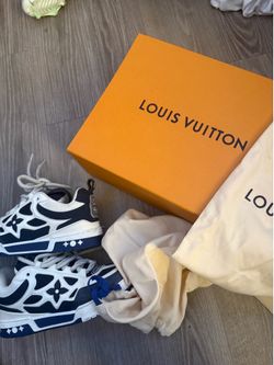 Navy blue and white Louis Vuitton shoe