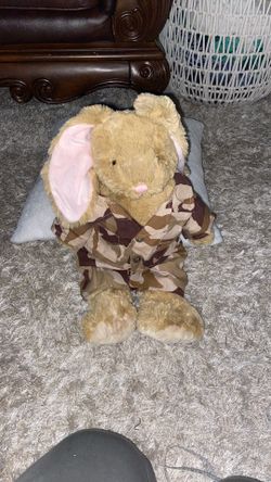  20” Rabit. Plush Stuffed Animal Military Army Outfit