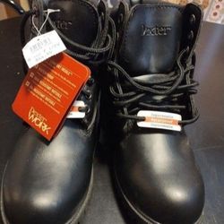 New Men's Dexter Work Skid Resistant Waterproof Black Boots Size 7.5 Wide