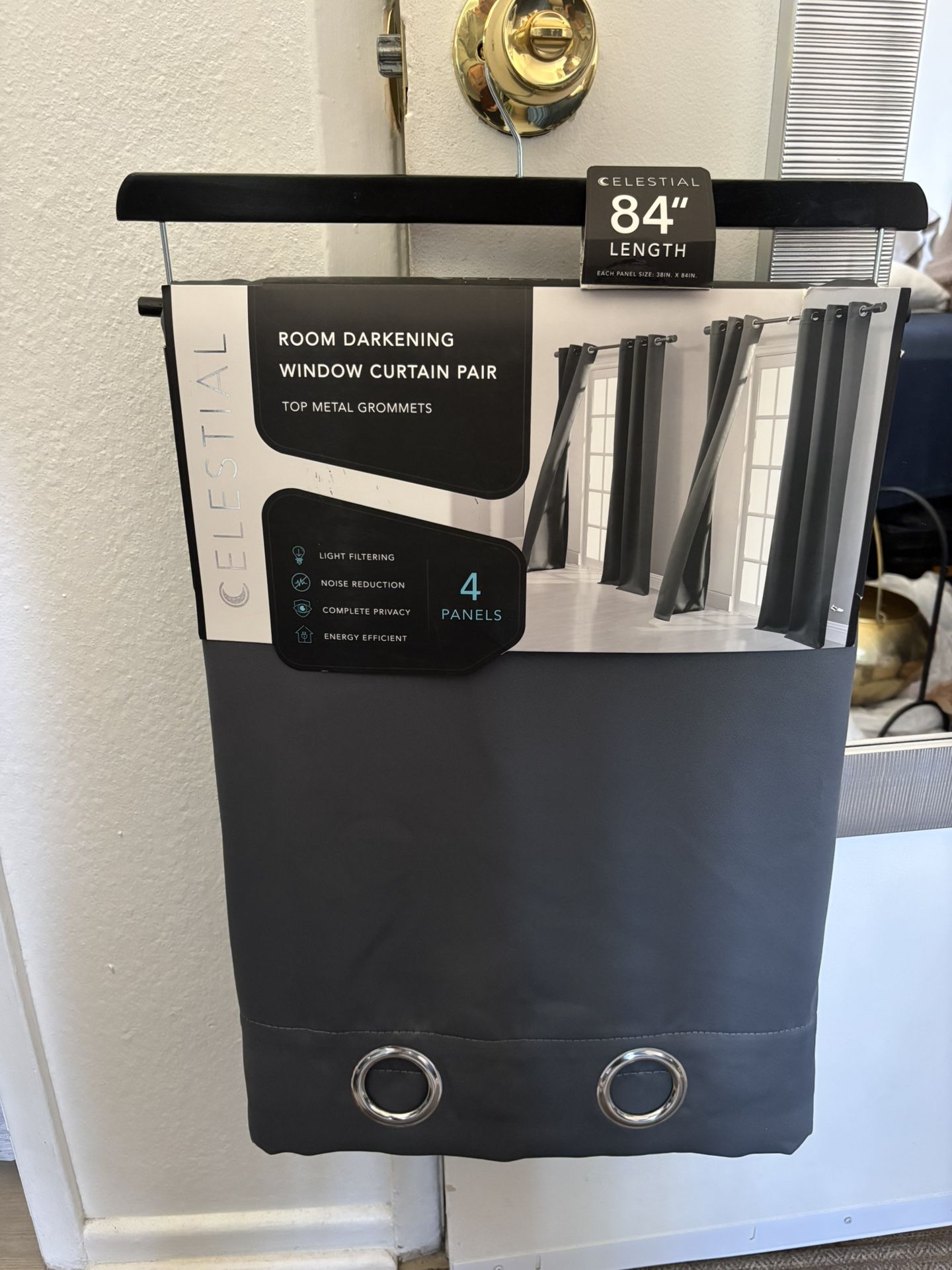 CELESTIAL 84" LENGTH 4 Panel Blackout Curtains Set- Brand New.