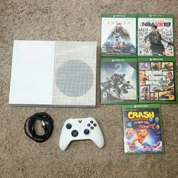 Xbox One S 1TB W/ Controller And 5 Games