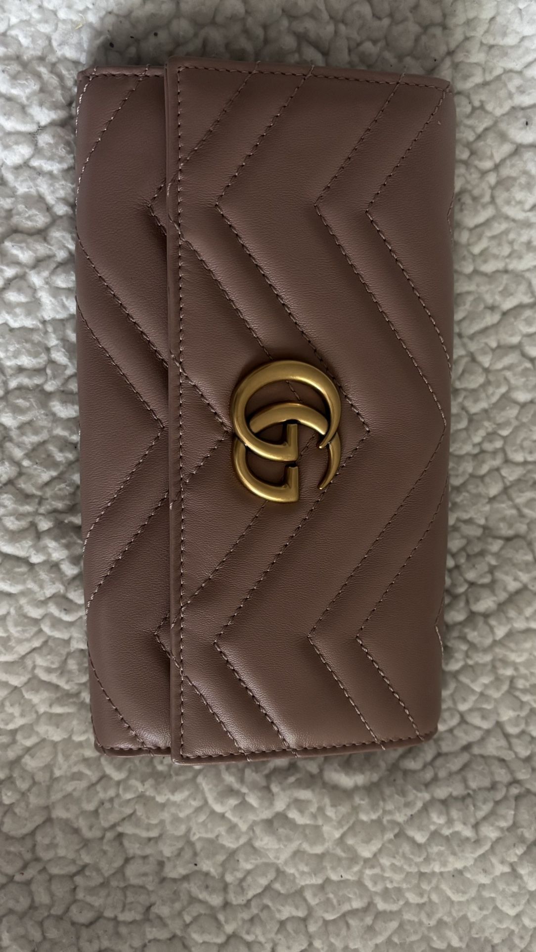 Gucci GG Marmont Matelassé Leather Wallet (Dusty Pink)