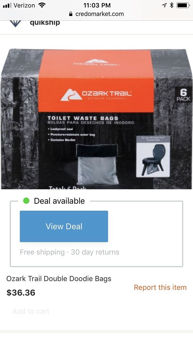 Ozark trail toilet waste bags cheap