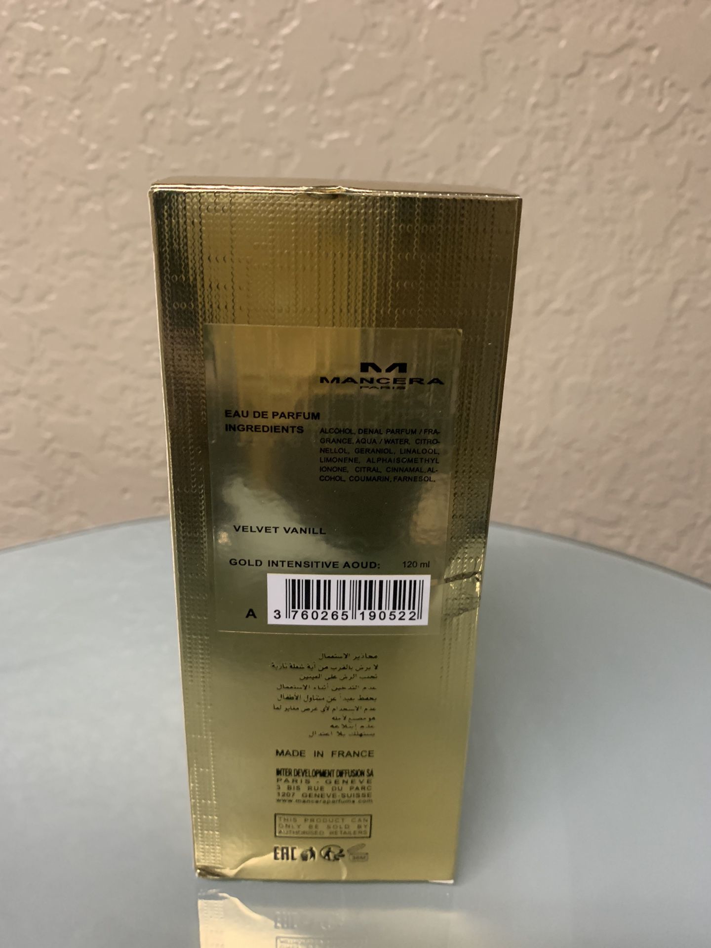 Gold Intensitive Aoud by Mancera 4 oz (120ml) EDP Cologne for Men New in Box