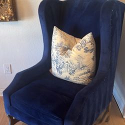 Blue Velvet Arm Chairs