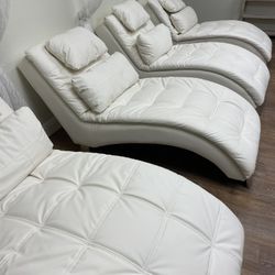 Faux Leather Chaise Lounge