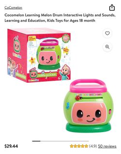 Cocomelon Learning Melon Drum Interactive Lights and Sounds, Learning and Education, Kids Toys for Ages 18 month
