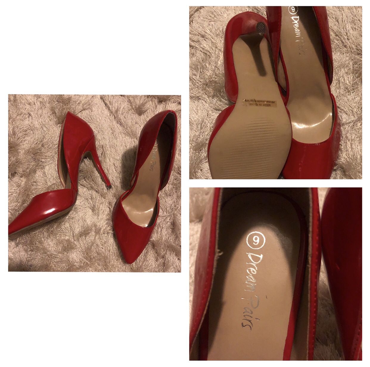 Dream Paris Red Pointed Toe Heels size 9