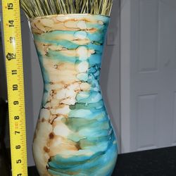 Beautiful Vidi Glass Naples Italy Handblown Glass Vase Multi Colored 