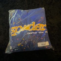 Blue and yellow Sp5der hoodie