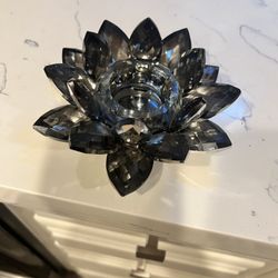 Grey Cristal Candle Holder