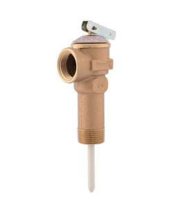 Cash Acme 3/4 Inch NCLX-5LX Temperature and Pressure Relief Valve, Push to Connect Brass Plumbing Fittings, Copper, CPVC Pipe, 150 PSI, 19
