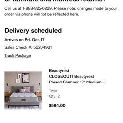 Brand new TWIN Beauty Rest mattress 12"