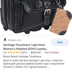 Heritage Leather Bag With Wheel.  Like Good Branded Ones Like LV, Gucci Etc, 